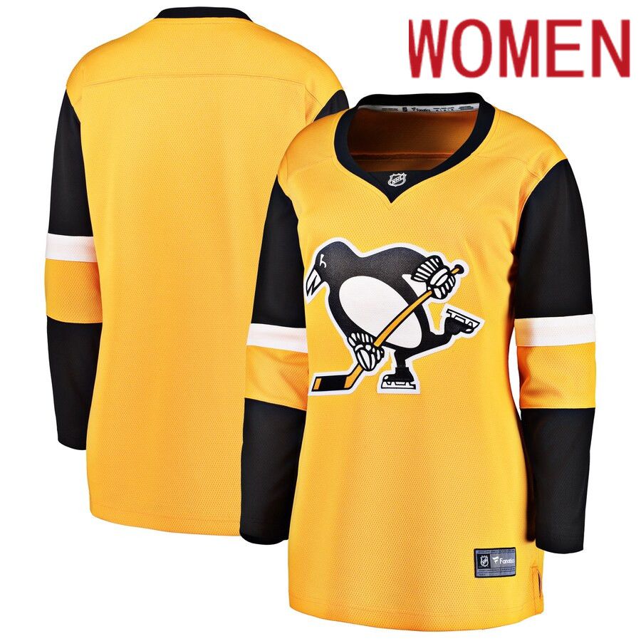 Women Pittsburgh Penguins Fanatics Branded Gold Alternate Breakaway NHL Jersey-0